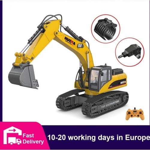 HUINA Toys 1:14 RC Truck Caterpillar Alloy Tractor Engineering Car 23 Channel RC Excavator Radio Controlled Car Toys for Boys