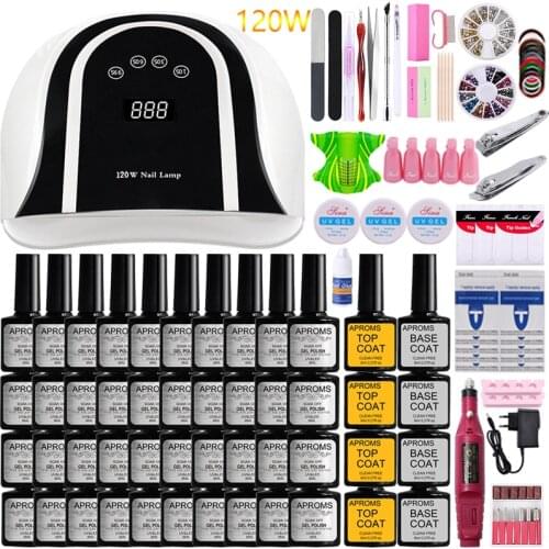 Manicure Set Nail Kit 40/30/20/10 Nail Gel Polish Nail Set Electric Nail Drill Machine PRO UV LED Nail Lamp Dryer Nail Salon Kit