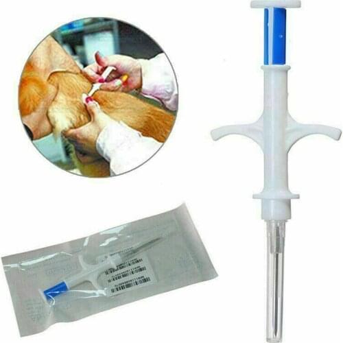 100PCS Pet Animal Mini Microchip Glass Tag with Implanter ISO 11784/785 FDX-B Dog Chip Dog Identification