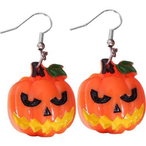 Fashion Simple punk Halloween Earrings Holiday Skull Ghost Pumpkin Ladies Resin Earrings Halloween Party Earrings