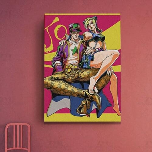 Jotaro Kujo JoJos Bizarre Adventure Wall Art Framed Wooden Canvas Decoration Poster Prints Home Bedroom Decor Painting