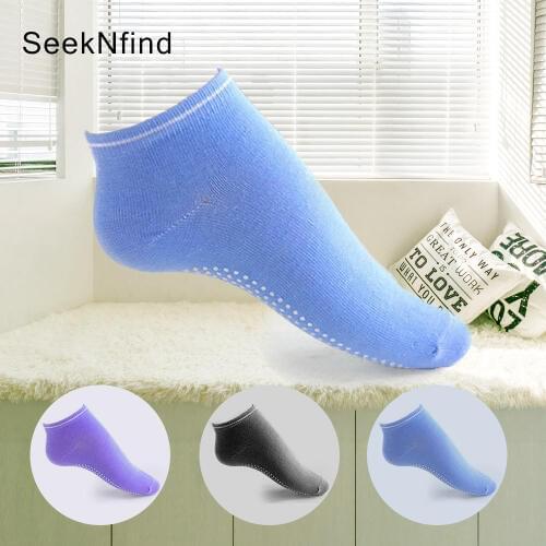 Anti Slip Yoga Socks Quick-Dry Women Gym Pilates Ballet Socks Breathable Elasticity Good Fitness Sport Grip Cotton Socks
