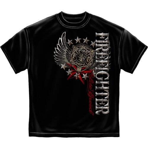 New Fashion Mens Short Sleeve Tshirt Cotton Mens Graphic Apparel T-Shirt ELITE BREED FIREFIGHTER PRIDE DUTY T Shirt