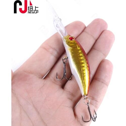 NEW UP Minnow Fishing Lure 7g/10cm Artificial Hard Bait Bass Wobblers Lures Crankbait Pike Treble Hooks tackle diving 0.3-1.8m