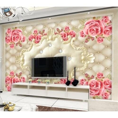 Custom wallpaper 3d large mural noble elegant European soft bag rose art background wall обои papel de parede infantil wallpaper