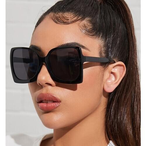 Luxury Black Oversized Square Sunglasses Women Fashion Vintage Style Sun Glasses Female Brand Designer Big Frame Oculos De Sol