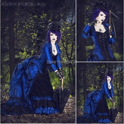 Custom madeOn sale R-023 19 century Victorian Gothic Lolita/Civil War Southern Belle Ball Halloween dresses Sz US 6-26 XS-6XL