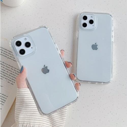 Shockproof Bumper Transparent Phone Case For iPhone 12 Pro 11Pro Max XR XS Max X 7 8 Plus 11 12Pro Max Soft Silicone Back Cover