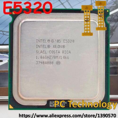 Work on Socket 775 Original Intel Xeon E5320 CPU 1.86GHz /8MB/LGA775/ Quad-Core/ CPU Free shipping (ship out within 1 day)