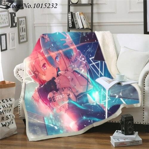 Re: Life a Different World from Zero Rem 3D Print Throw Plush Sherpa Blanket Thin Quilt Sofa Chair Bedding Supply Adults Kids 04