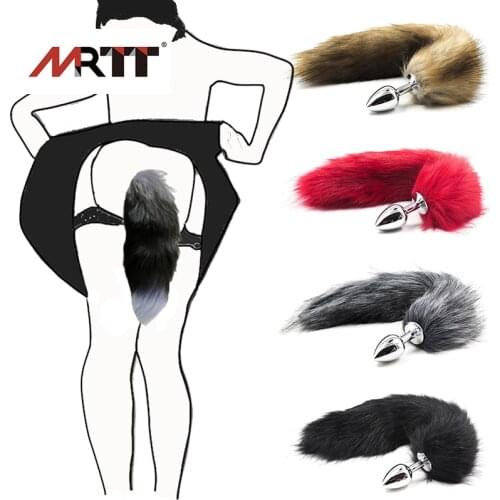 Stainless Steel Sexy Wolf Fox Tail Anal Plug Role Couple Cosplay Party Game Plush Gay Stainles Smooth Butt Plug Sex Adult Toys