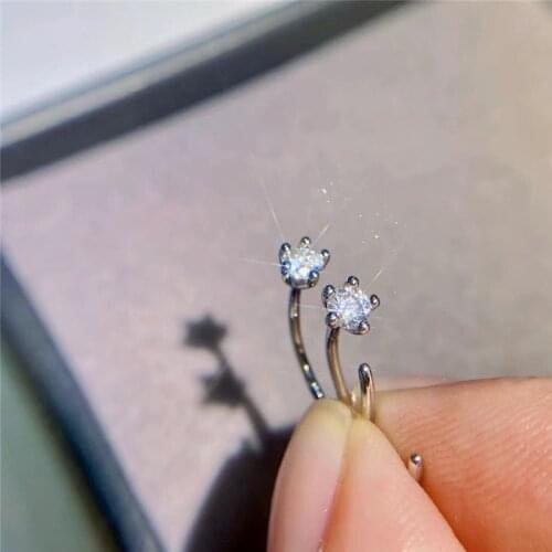 Passed Diamond Test Perfect Cut Moissanite Diamond Earring 925 Silver D Color VVS Diamond Earring Lovely Simplicity Jewelry Gift