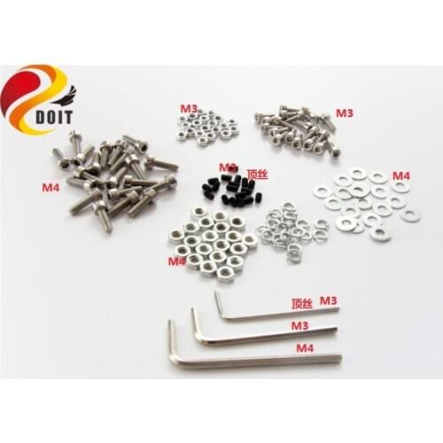 SZDOIT M3/M4/ Top Wire Screw Washer Spring Pad Nut Allen Wrench Accessories Connector RC Robot Car Chassis Part DIY