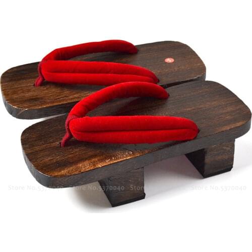 Woman Geisha Japanese Traditional Geta Clogs Man Naruto Ninja Anime Cosplay Warrior Wooden Shoes Flip Flops Kimono Aodai Sandals