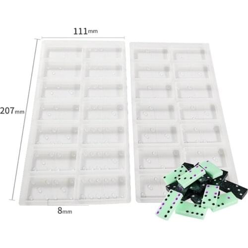 Dominoes Epoxy Resin Silicone Molds with Rack Tray Double Six Game Toy Jewelry Casting Mold Tools Supplies Art Crafts X4YA