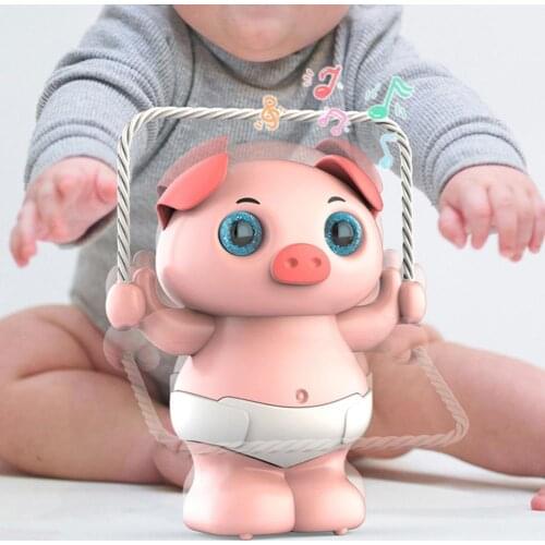 Cute Music Light Skipping Dance Claping Hands Cartoon Electric Puppy Pig Toy