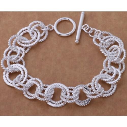 SL-AH218 Wholesale Silver Color Gift Women Lady Nice High Quality Fashion Jewelry Double Loop Fastener /bjyakbfa Aixajaea