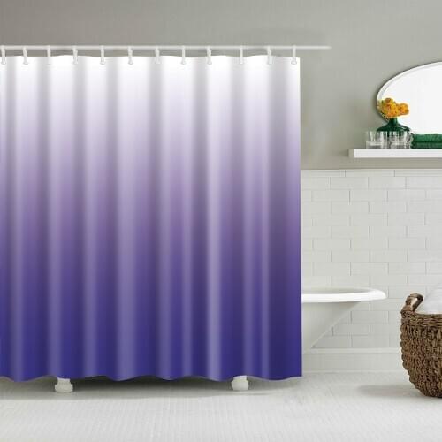 Modern Single gradient print Shower Curtain Washable bath Curtain with 12 Hooks Bathroom Curtain cortinas de bano