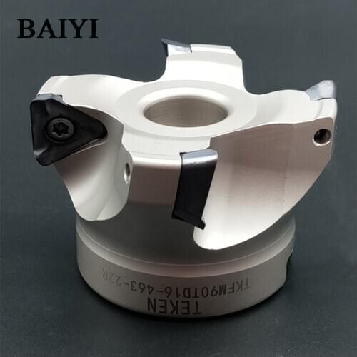 1pcs TKFM90TD16-463-22R Carbide Insert,Face End Mill Cutter 4 Flute Milling Tools with TDKT160616 blade for TDKT160616-M BP010