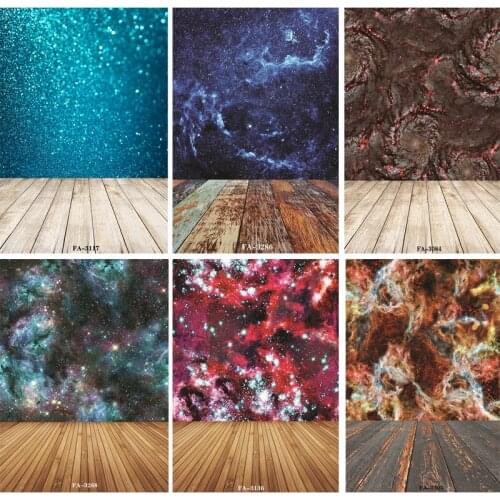 Vinyl Custom Photography Backdrops Prop Space Starry Sky and floor Theme Photography Background FA20419-93
