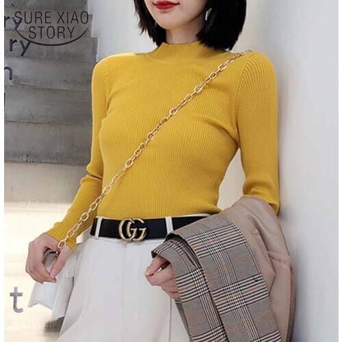 Vintage Women Sweater Autumn Winter Clothes Women Turtleneck Knitted Sweater Slim Long Sleeve Korean Pullover Knitwear 10920