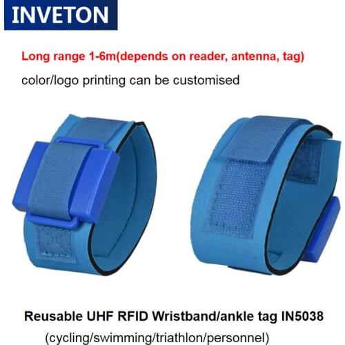 Bicycle chip 1-6m rfid wristband 18000-6C waterproof uhf bracelet tag ankle chip marathon swimming triathlon race timing system