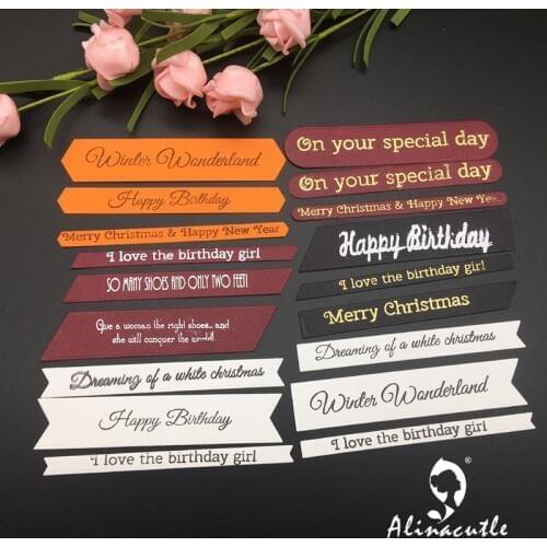 Die Cut Metal Cutting Simple Banner Tag Set Scrapbooking Album Papercraft Handmade Card Stencil Cutter Punch Die Alinacutle