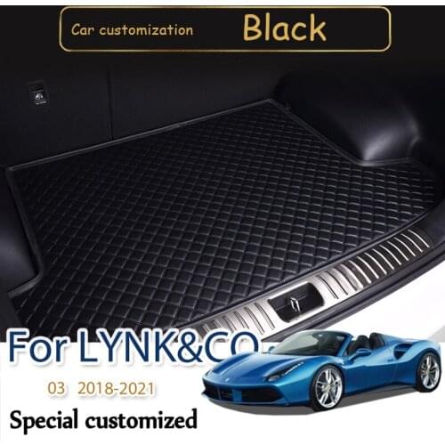 High quality The Trunk Cargo Waterproof Leather Liner Car Trunk Mat Cargo Floor Carpet Mud For LYNK&CO 03 2018-2021(Style B)