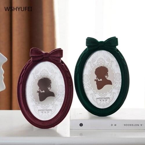 WSHYUFEI 6 inch resin photo frame Desktop decoration Cute picture frame Vintage frame wall art Furniture office supplies