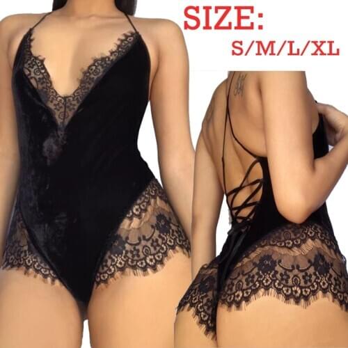 Women Body Sexy Lingerie Bandage Bodysuit Lace Patctwork Sexy Underwear Sleepwear Babydoll Sexy Hot Erotic Nightwear Teddy Femme