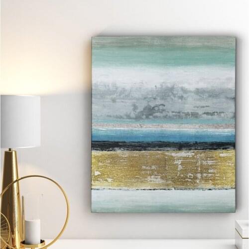 Nodic Style Gold Foil Art Hand Painted Modern Abstract Oil Painting On Canvas Wall Art For Living Room Home Decoration No Frame