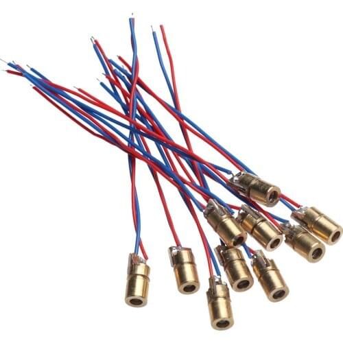 1/3/5/10pcs Mini Laser Diode Line Laser Module 650nm 6mm 3/5V 5 Million Watt Adjustable Laser Dot Diode Module Copper Head