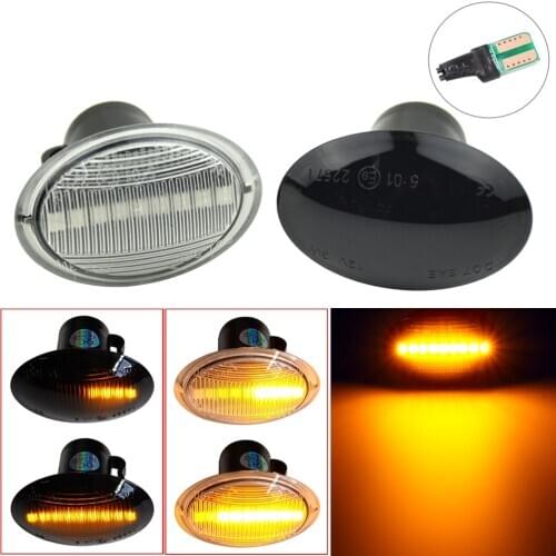 1Pair LED Dynamic Side Marker Turn Signal Light Sequential Lamp For Fiat 500 Ford KA Lancia Lybra Ypsilon Alfa 4C For Maserati