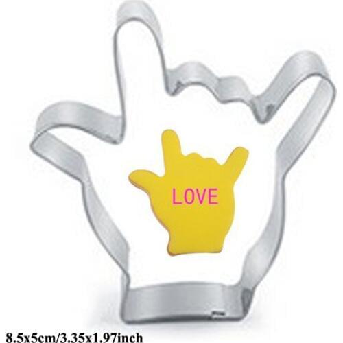 1pcs patisserie reposteria Baking Love Gesture Wedding Molds Metal Cookie Cutter Fondant Cake Decor Tools Biscuit Pastry Mould