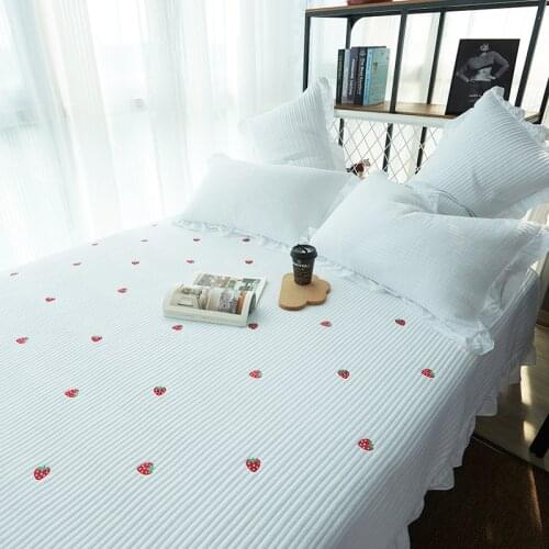 1PC Multi-function Qulit Bed Cover Korean 3pcs Qulit Beding Sheet Set Flounce Edgre Bed Spread Sweet Girls Room Full Seasons