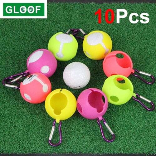 10Pcs/Lot Golf Ball Silicone Cover Round Sleeve Protective Keyring Sport Accessories Golf Silicone case can be Hung on The Belt