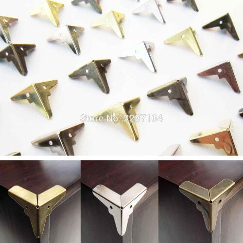 12pcs Brand New Mini Decor Antique Brass Golden Silvery Jewelry Chest Wine Box Wooden Case Iron Metal Corner Protector Nail