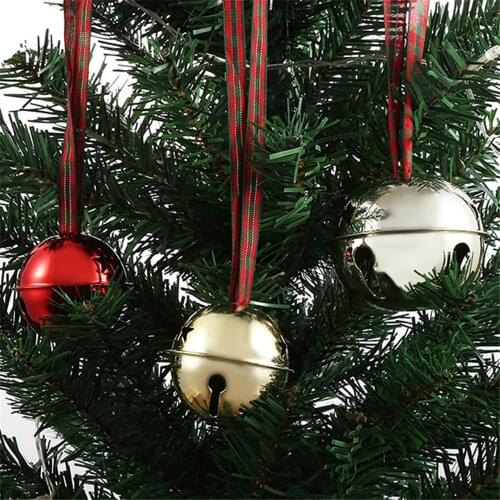 2 Pcs Christmas Tree Decorative Craft Ornament Pendant 6cm Big Ball Bell Party Decor Home Decoration Accessories