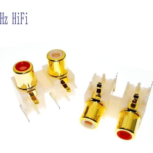 2PCS RCA Female even flower plug gold-plated audio video RCA-212 AV&TV connector AV2-8.4-12