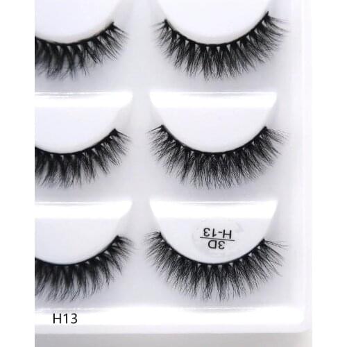 5/2 Pairs Multipack Faux 3D Mink Lashes Natural False Eyelashes Handmade Wispy Fluffy Long Lashes Eyelash Extension Makeup H13