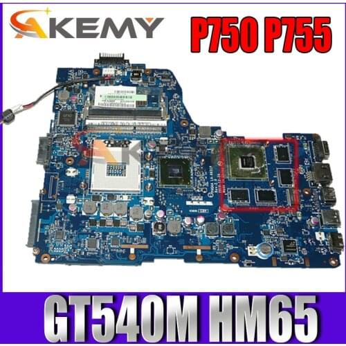 AKEMY K000121720 PHQAA LA-6831P Laptop Motherboard For Toshiba satellite P750 P755 GT540M HM65 DDR3 Main Board works