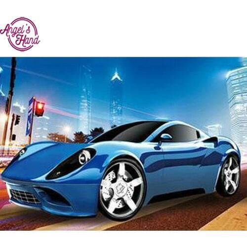 DIY Diamond Embroidery blue car pattern Diamond Painting Cross Stitch kits Diamond Mosaic picture Home Decoration
