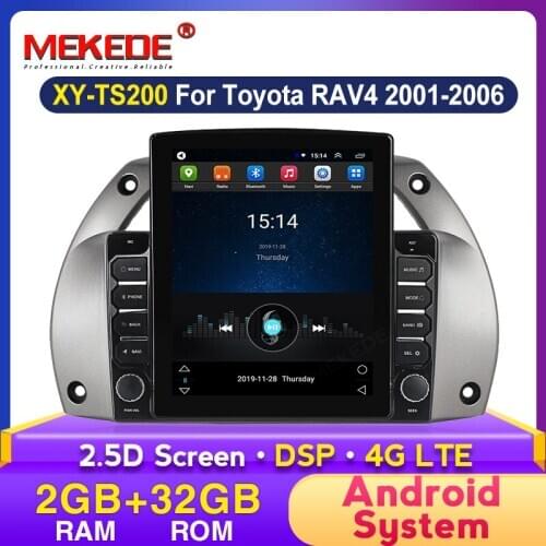 9.7inch screen DSP carplay 2+32G Android Car Auto Radio Video Audio Multimedia for Toyota RAV 4 RAV4 2001-2006 2din BT GPS DVR