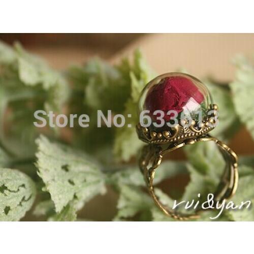 Free ship!!! charm 50sets/lot half 15mm glass globe globe & bronze ring blank set DIY glass cover vial pendant glass bottle