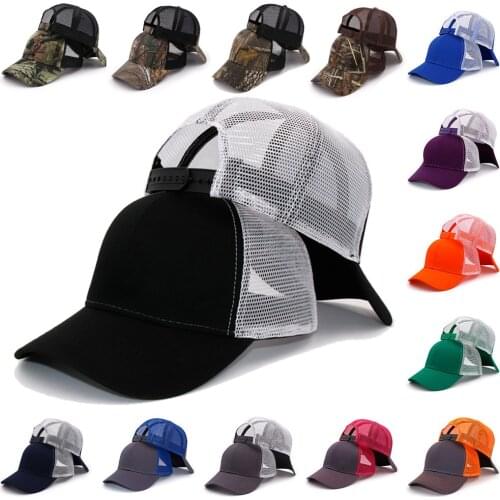 New Type Casual Solid Truck Cap For Women Men Black White Summer Baseball Cap Cool Mesh Cotton Snapback Dad Hats Free Ship