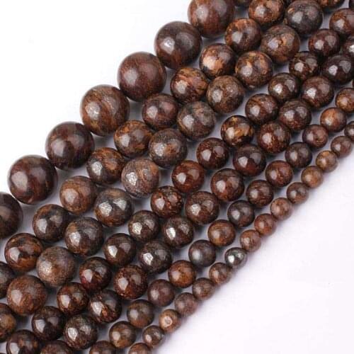 Wholesale Genuine Bronzite Stone beads,4mm 6mm 8mm 10mm 12mm Round Gem Stone Loose Beads For Jewelry Making,1of 15" strand