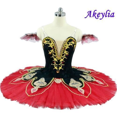 Don Quixote Professional Ballet Tutu Black Red La Esmeralda Adult Women Professional Tutus Kids Pancake Tutus for Competitions