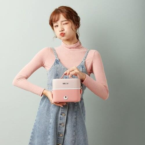 Electric Lunch Box Square Mini 1.2 Liter Stainless Steel Liner Fresh-keeping Lunch Box Cooking Lunch Box