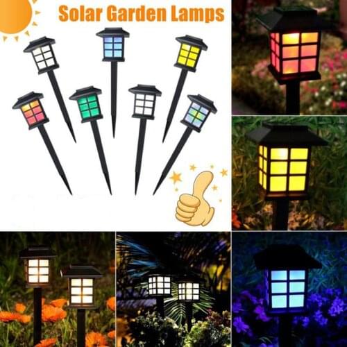 Solar Lawn Light Outdoor Waterproof Household Garden Light Small House LED Grounding Plug Garden Holiday Decoration Lantern