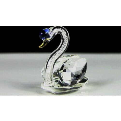 Graceful Diamond Crystal Swan Romantic Lovely Small Animal Figurines For Christmas Gift Home Decoration